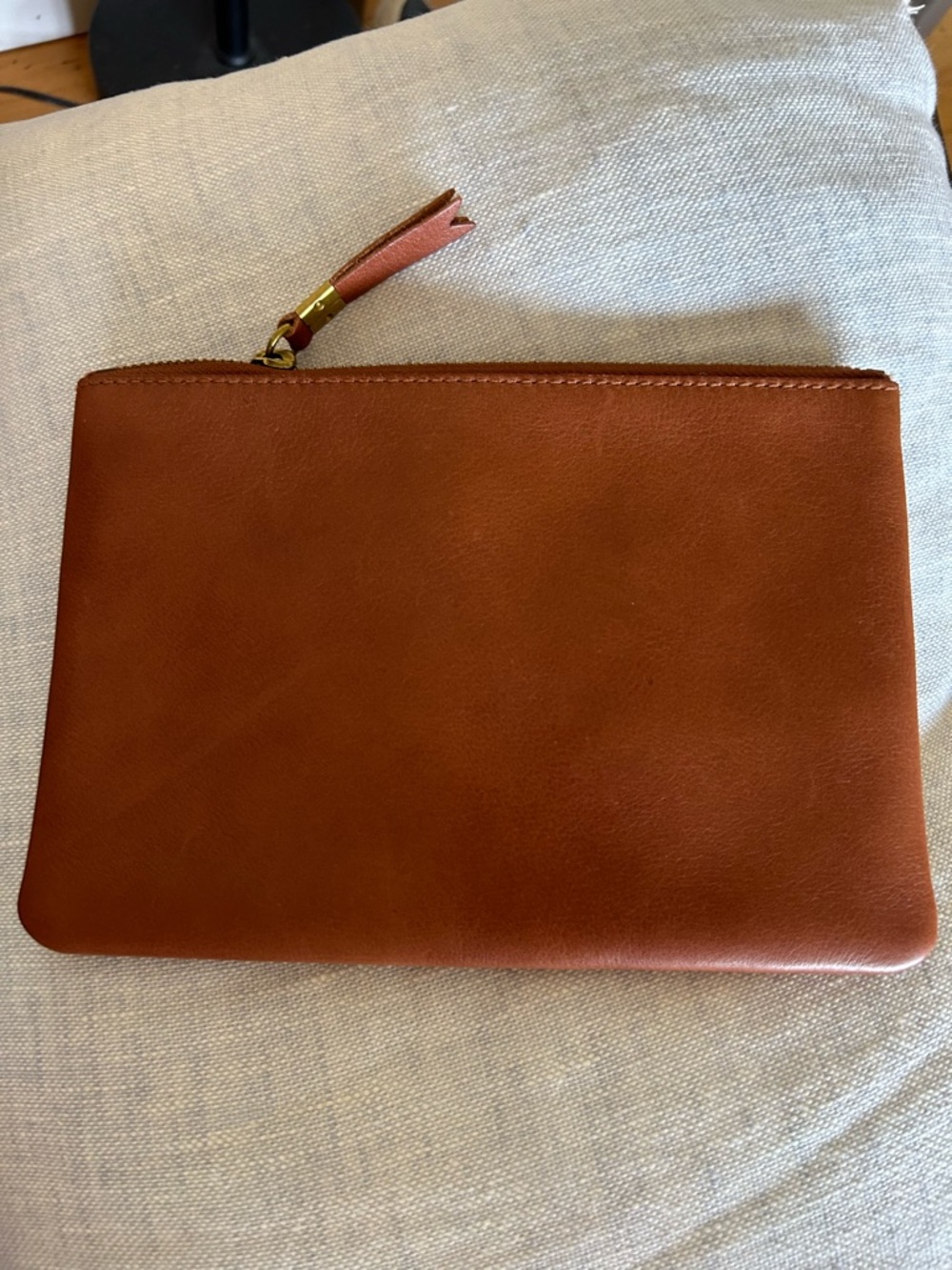 Madewell The brown leather pouch clutch NWT!!